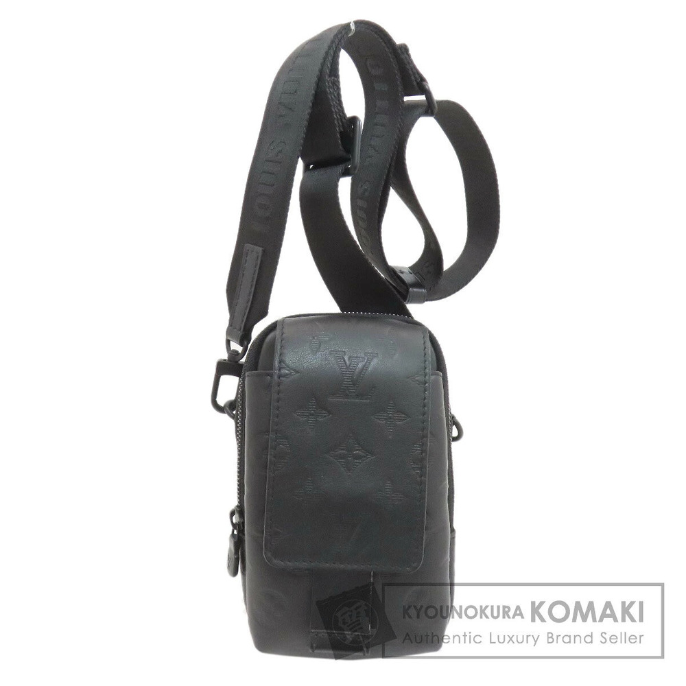 Louis Vuitton Double Phone Pouch Clutch Shoulder Bag Monogram Shadow Black